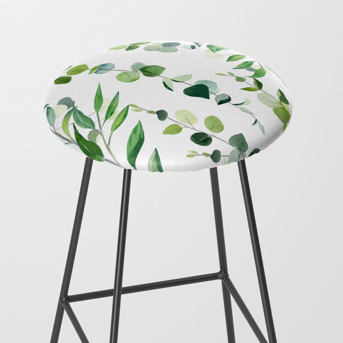 Nature Green Eucalyptus Leaves  Stool Gallery Image 2