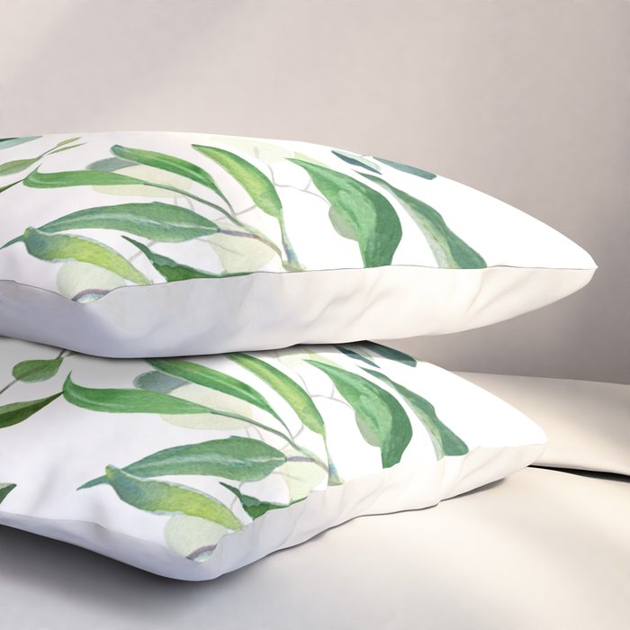 Nature Green Eucalyptus Leaves  Pillow Sham Gallery Image 3