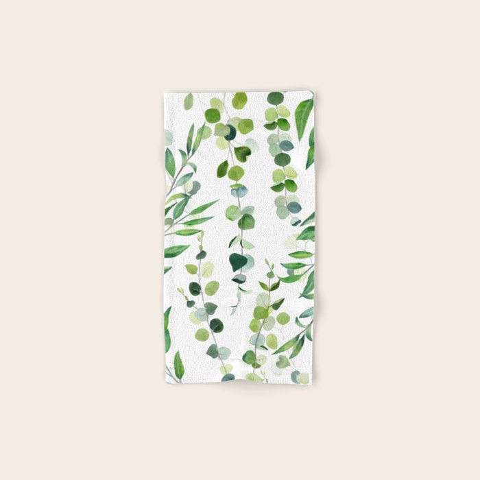 Nature Green Eucalyptus Leaves  Bath Towel Gallery Image 1
