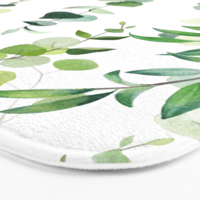 Nature Green Eucalyptus Leaves  Bath Mat Gallery Image 3