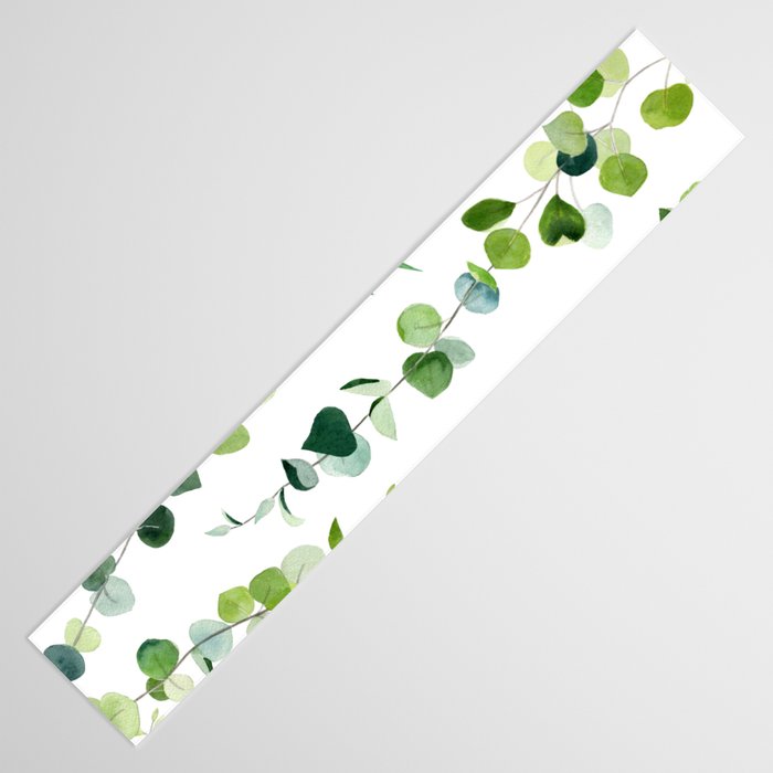 Nature Green Eucalyptus Leaves  Table Runner Gallery Image 3