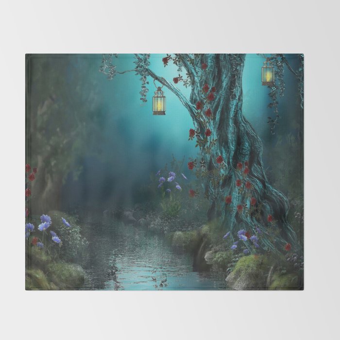fantasy world Throw Blanket Gallery Image 2
