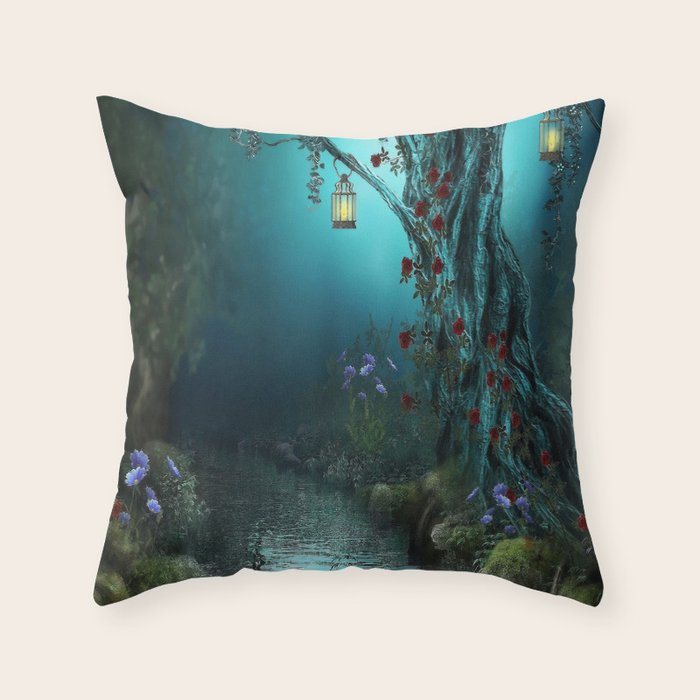 fantasy world Throw Pillow Gallery Image 1