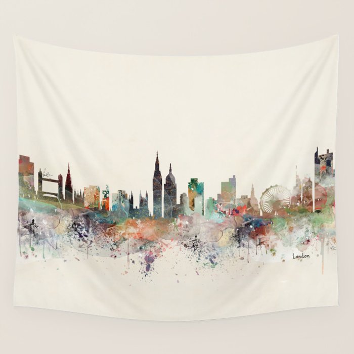 london england skyline Wall Tapestry Gallery Image 1