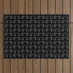 White dachshunds in black background Outdoor Rug Gallery Image 1