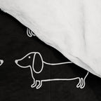 White dachshunds in black background Comforter Gallery Image 4
