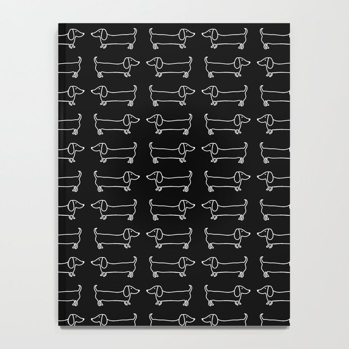 White dachshunds in black background Notebook Gallery Image 4