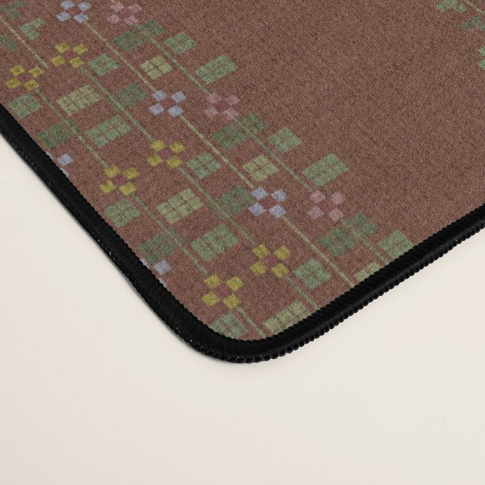 Cross Stitch Floral Stripe Desk Mat Gallery Image 4