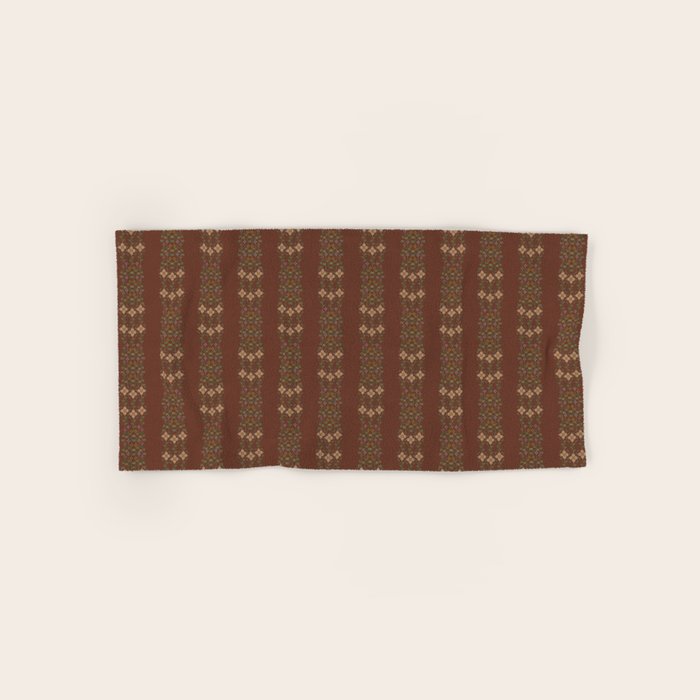 Cross Stitch Floral Stripe Bath Towel Gallery Image 1