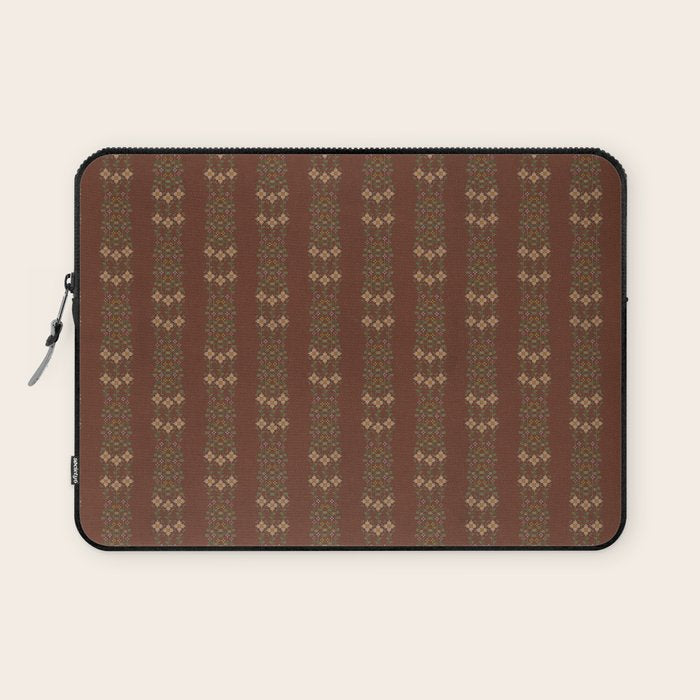 Cross Stitch Floral Stripe Laptop Sleeve Gallery Image 1