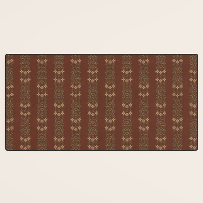Cross Stitch Floral Stripe Desk Mat Gallery Image 3