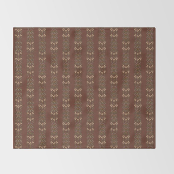 Cross Stitch Floral Stripe Throw Blanket Gallery Image 2