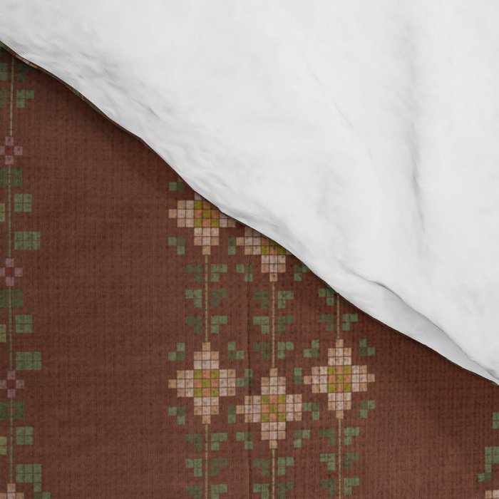 Cross Stitch Floral Stripe Comforter Gallery Image 4