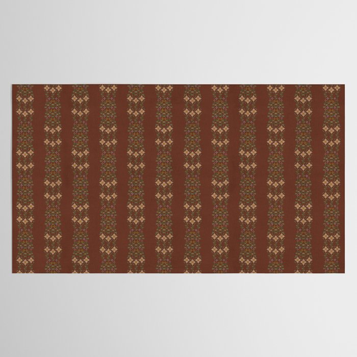 Cross Stitch Floral Stripe Tablecloth Gallery Image 2