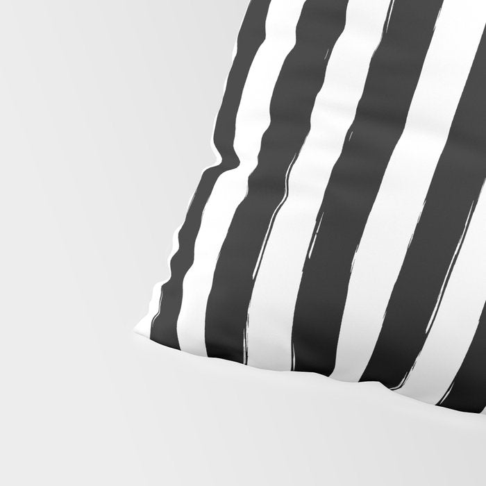 Black and White Cabana Stripes Palm Beach Preppy Pillow Sham Gallery Image 4