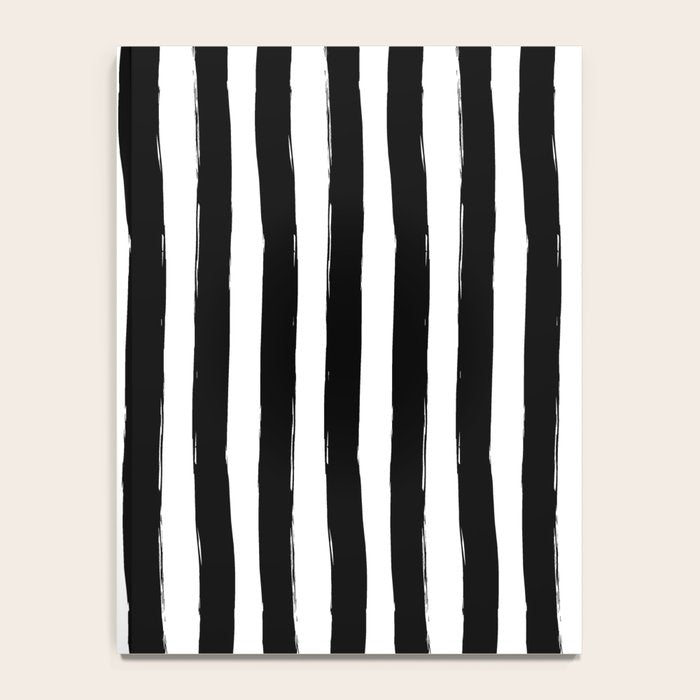 Black and White Cabana Stripes Palm Beach Preppy Notebook Gallery Image 4