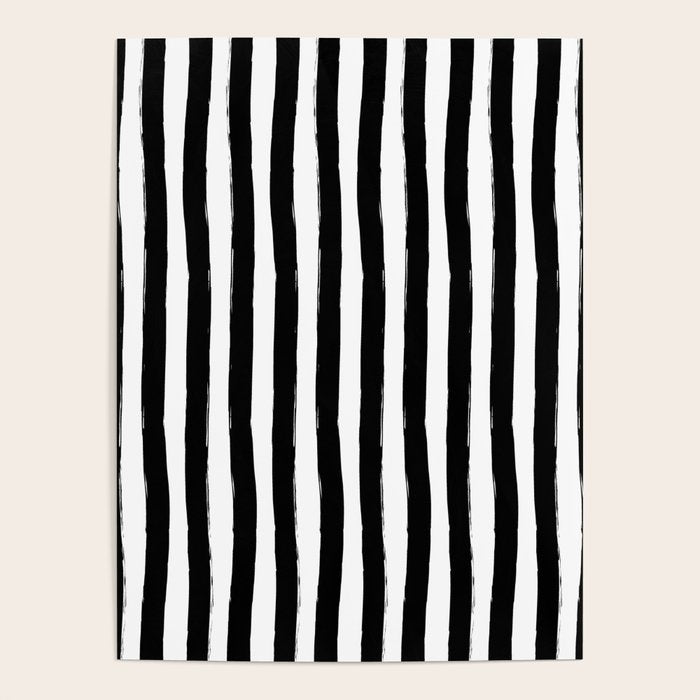 Black and White Cabana Stripes Palm Beach Preppy Poster Gallery Image 1