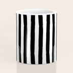 Black and White Cabana Stripes Palm Beach Preppy Coffee Mug Gallery Image 4