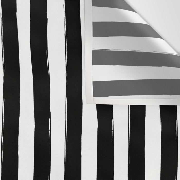Black and White Cabana Stripes Palm Beach Preppy Wall Tapestry Gallery Image 3