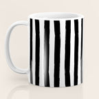 Black and White Cabana Stripes Palm Beach Preppy Coffee Mug Gallery Image 3
