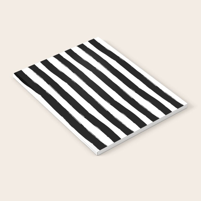 Black and White Cabana Stripes Palm Beach Preppy Notebook Gallery Image 2