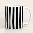 Black and White Cabana Stripes Palm Beach Preppy Coffee Mug Gallery Image 1