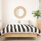 Black and White Cabana Stripes Palm Beach Preppy Duvet Cover Gallery Image 3