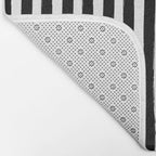 Black and White Cabana Stripes Palm Beach Preppy Bath Mat Gallery Image 2