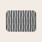 Black and White Cabana Stripes Palm Beach Preppy Bath Mat Gallery Image 1