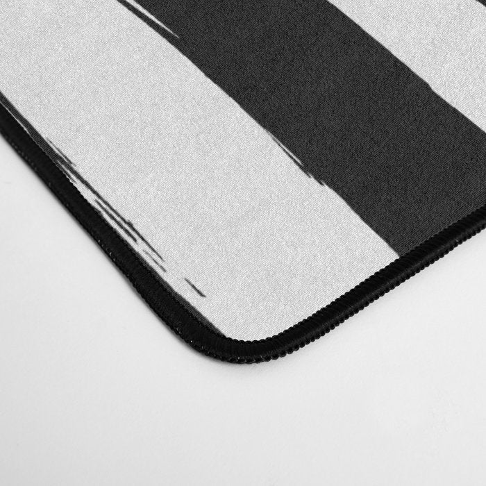 Black and White Cabana Stripes Palm Beach Preppy Desk Mat Gallery Image 4