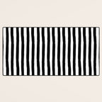 Black and White Cabana Stripes Palm Beach Preppy Desk Mat Gallery Image 3