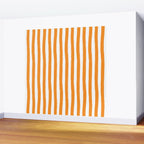 Orange and White Cabana Stripes Palm Beach Preppy Wall Mural Gallery Image 2