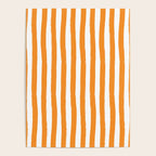 Orange and White Cabana Stripes Palm Beach Preppy Poster Gallery Image 4