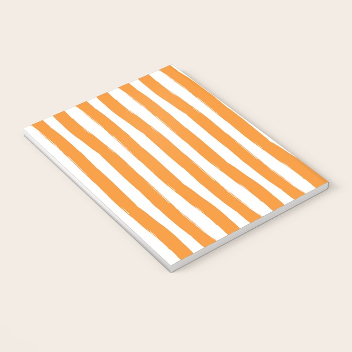 Orange and White Cabana Stripes Palm Beach Preppy Notebook Gallery Image 3
