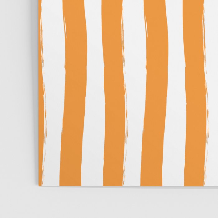 Orange and White Cabana Stripes Palm Beach Preppy Poster Gallery Image 3