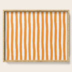 Orange and White Cabana Stripes Palm Beach Preppy Serving Tray Gallery Image 1