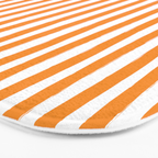Orange and White Cabana Stripes Palm Beach Preppy Bath Mat Gallery Image 3