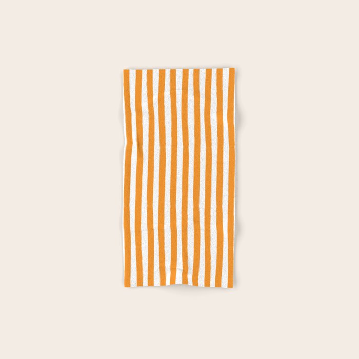 Orange and White Cabana Stripes Palm Beach Preppy Bath Towel Gallery Image 1