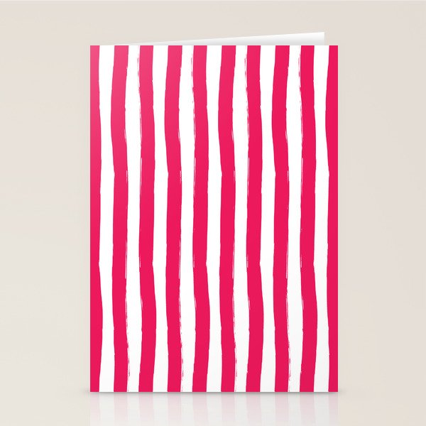 Red and White Cabana Stripes Palm Beach Preppy Stationery Card Gallery Image 2