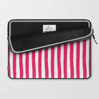 Red and White Cabana Stripes Palm Beach Preppy Laptop Sleeve Gallery Image 2