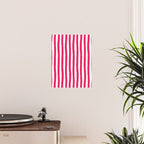Red and White Cabana Stripes Palm Beach Preppy Poster Gallery Image 2