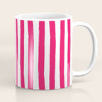 Red and White Cabana Stripes Palm Beach Preppy Coffee Mug Gallery Image 1