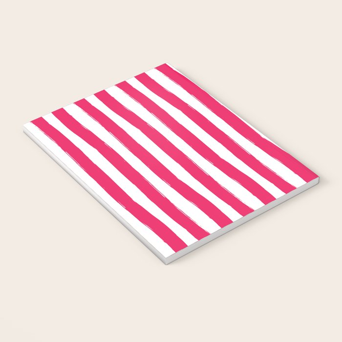 Red and White Cabana Stripes Palm Beach Preppy Notebook Gallery Image 3