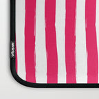 Red and White Cabana Stripes Palm Beach Preppy Laptop Sleeve Gallery Image 3