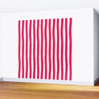Red and White Cabana Stripes Palm Beach Preppy Wall Mural Gallery Image 2