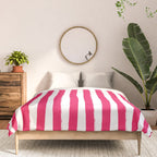 Red and White Cabana Stripes Palm Beach Preppy Comforter Gallery Image 3
