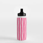 Red and White Cabana Stripes Palm Beach Preppy Water Bottle Gallery Image 2