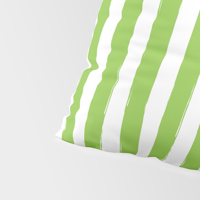 Green and White Cabana Stripes Palm Beach Preppy Pillow Sham Gallery Image 4