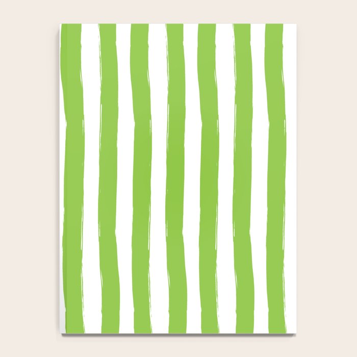Green and White Cabana Stripes Palm Beach Preppy Notebook Gallery Image 4