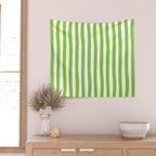Green and White Cabana Stripes Palm Beach Preppy Wall Tapestry Gallery Image 2